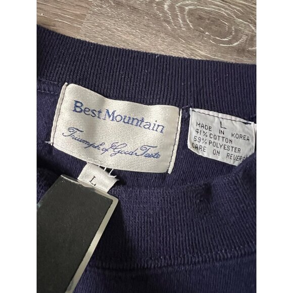 Vintage Best Mountain Blue Earth Embroidered Navy Sweatshirt S3 - Picture 3 of 5